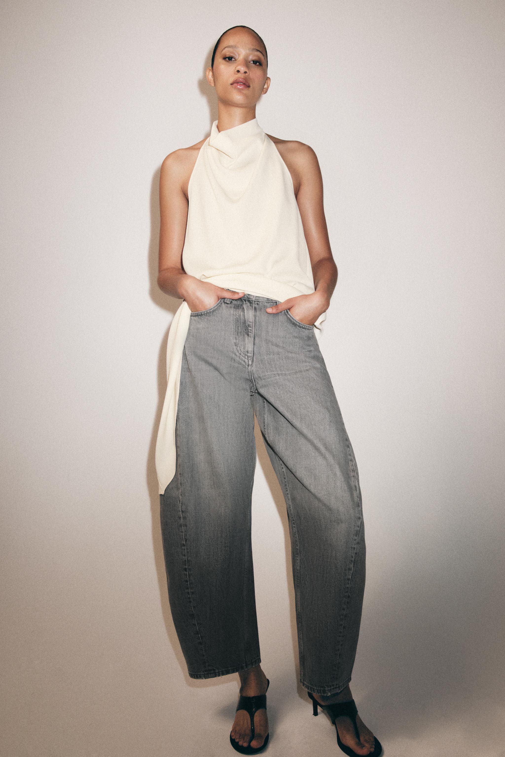 ZW COLLECTION MID-RISE ANKLE BALLOON JEANS
